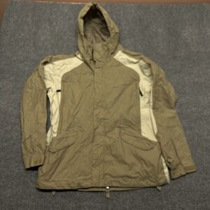 Vintage K2 Synth Series Jacket Mens Large Beige Hooded Ski Snowboard Colorblock